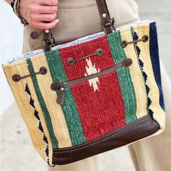 MYRA Bag Radiant Red Bucket Bag Western Cowgirl Boho Purse Large - Picture 2 of 13